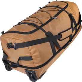 110L Expandable to 140L 32 Foldable Oxford Soft-Sided Rolling Duffle Bag with 2 Heavy-Duty Wheels,3 Large Compartments,Adjustable Shoulder Strap and Attached Organizer Pouch,Coffee