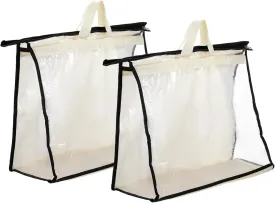 2pcs Bag Protection Bag Cover Organizer Zip Tote Bag Heavy Duty Bucket Transparent Purse Protector Clear Tote Handbag Clear Storage Container - Storage Bags Hanging Transparent Pvc/118