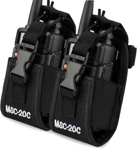 abcGoodefg 3 in1 Radio Holder Holster Case Pouch Bag for GPS Kenwood Motorola baofeng UV5R UV82 UV5RA 888S Retevis H777 Two Way Radio Walkie Talkie MSC 20C (2Pack)
