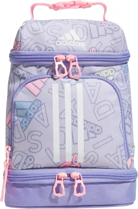 adidas Excel Bags, Lunch Cooler with Zipper, Pocket for Ice Pack, and Clip, Temperature Control Insulation, Adi Comp Silver Violet/Light Purple/Pink Spark, One Size