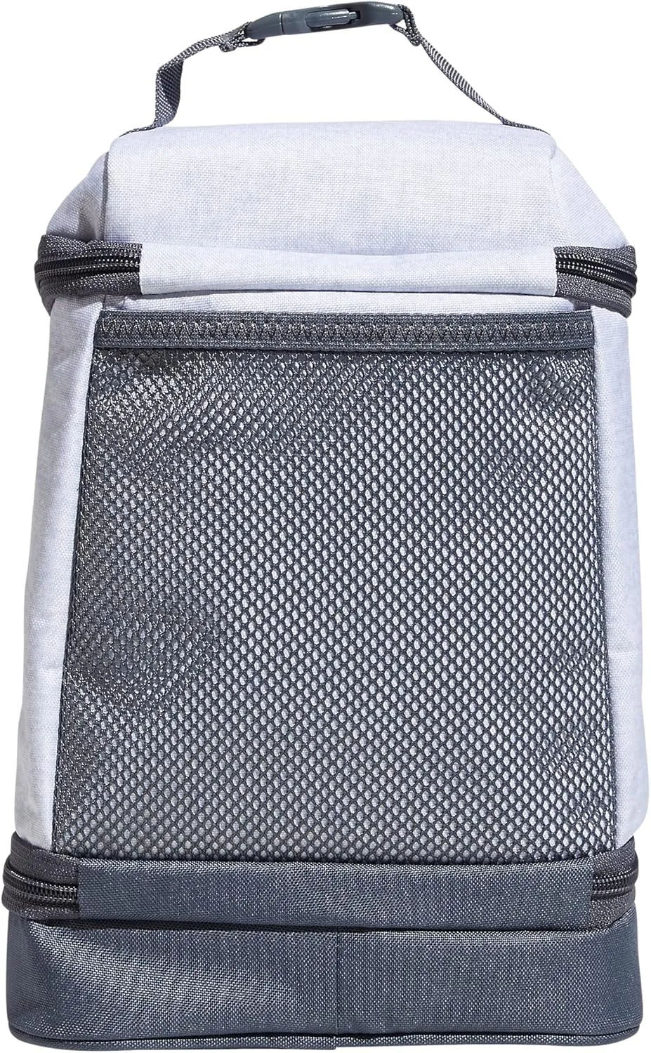 adidas Excel Bags, Lunch Cooler with Zipper, Pocket for Ice Pack, and Clip, Temperature Control Insulation, Jersey White/Shadow Chrome/Onix Grey, One Size