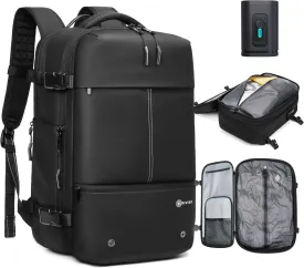 Airback Laptop Travel Backpack Expandable With Vacuum Compression And Pump, Personal Item Carry On Bag with Anti Theft Lock, Water Resistant, Flight Approved 17 Inch Laptop, Men Women, Vacpack