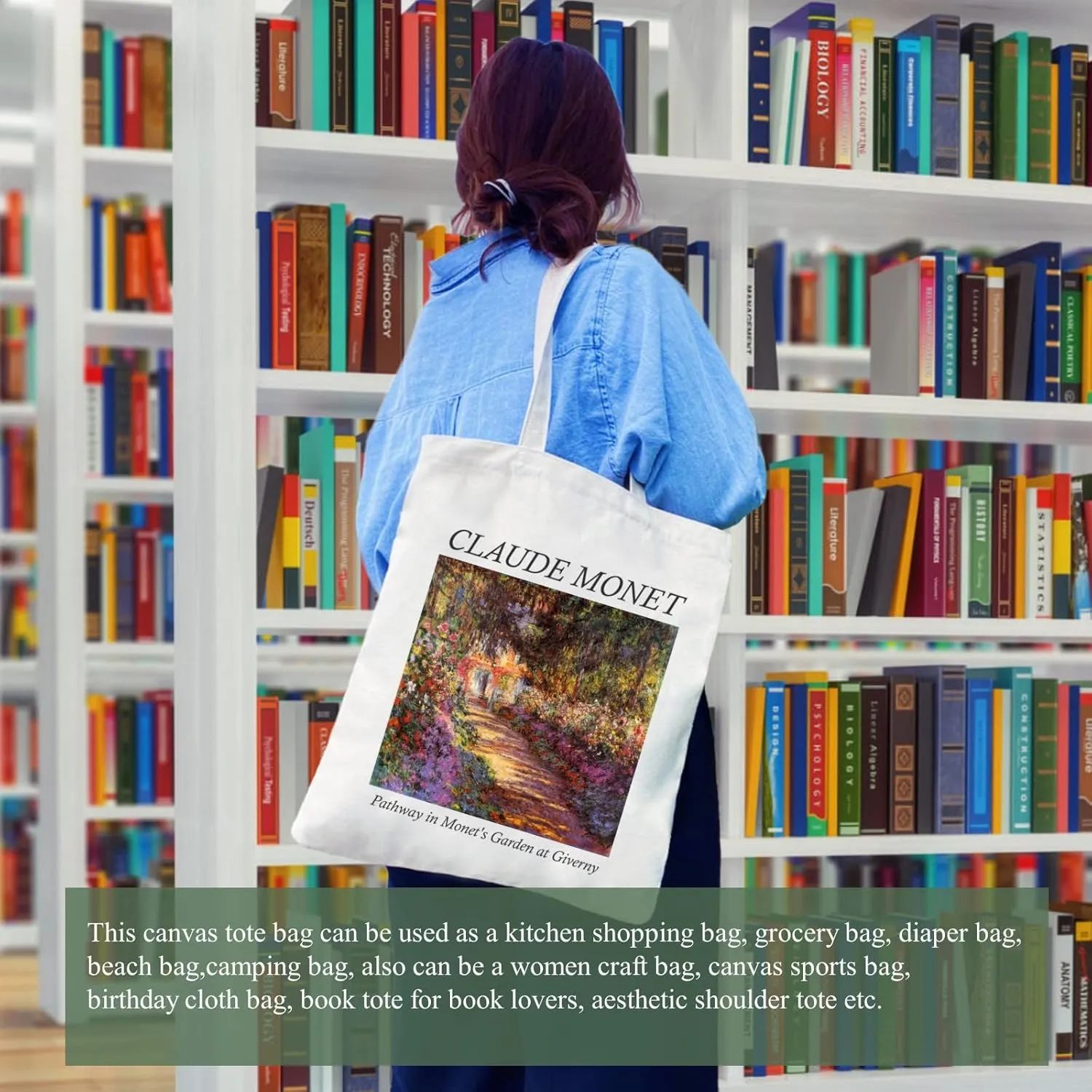 Andeiltech Canvas Tote Bag Aesthetic Cute Vintage Tote Bags Book Shoulder bag Gifts Reusable Grocery Bags for Women