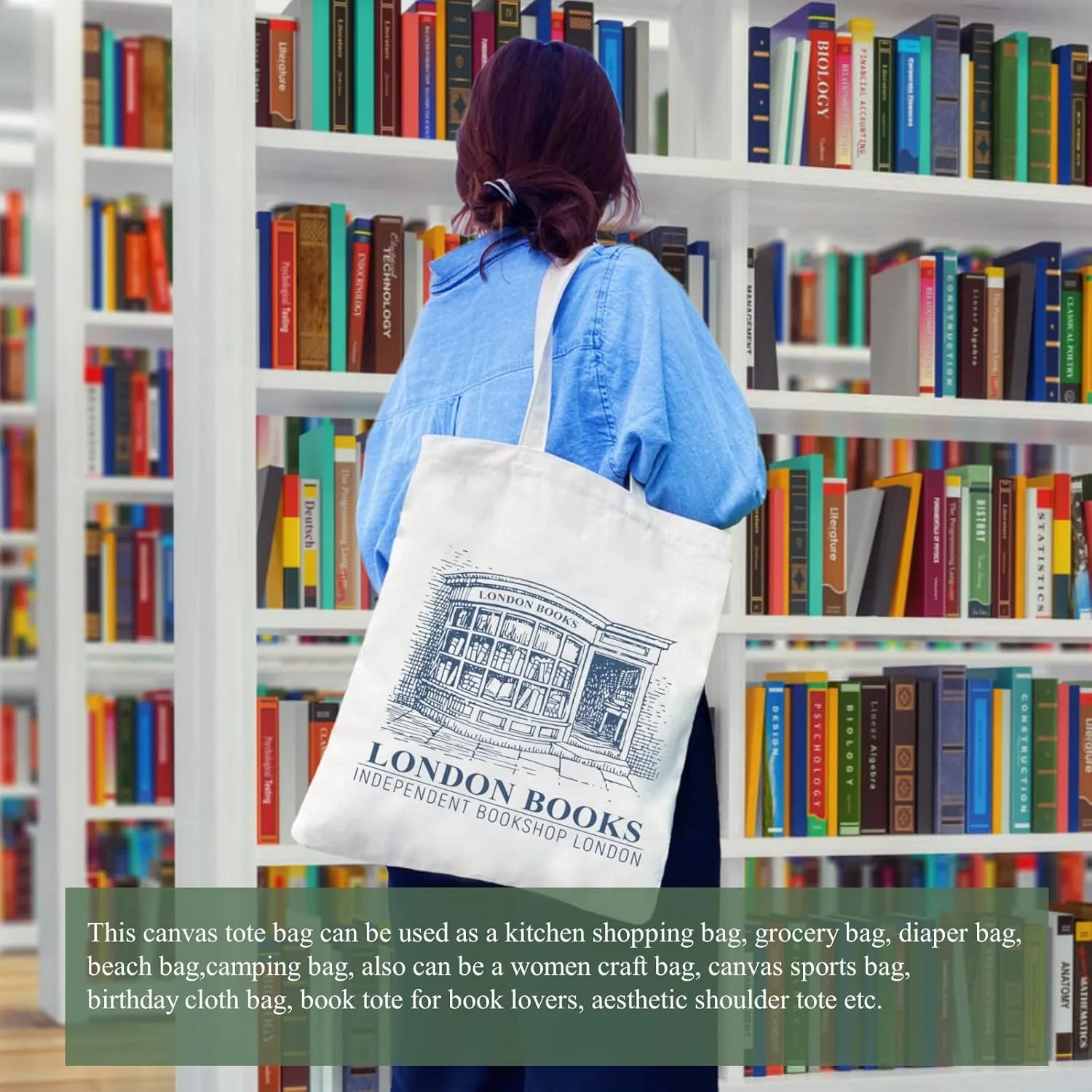 Andeiltech Canvas Tote Bag Aesthetic Cute Vintage Tote Bags Book Shoulder bag Gifts Reusable Grocery Bags for Women