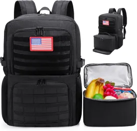 BERTASCHE Lunch Backpack, Laptop Backpack 15.6 inch Work Backpack w/Insulated Cooler Lunch box for Men Women, Casual Daypack for Work Commuter Picnic College,Black