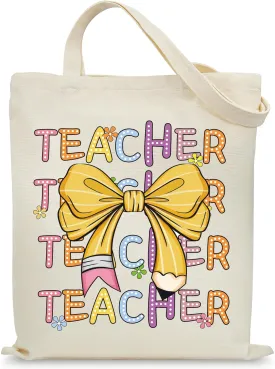 Canvas Aesthetic Reusable Grocery Tote Bag with Pockets for Women Graduation Travel Work Mothers Day Christmas