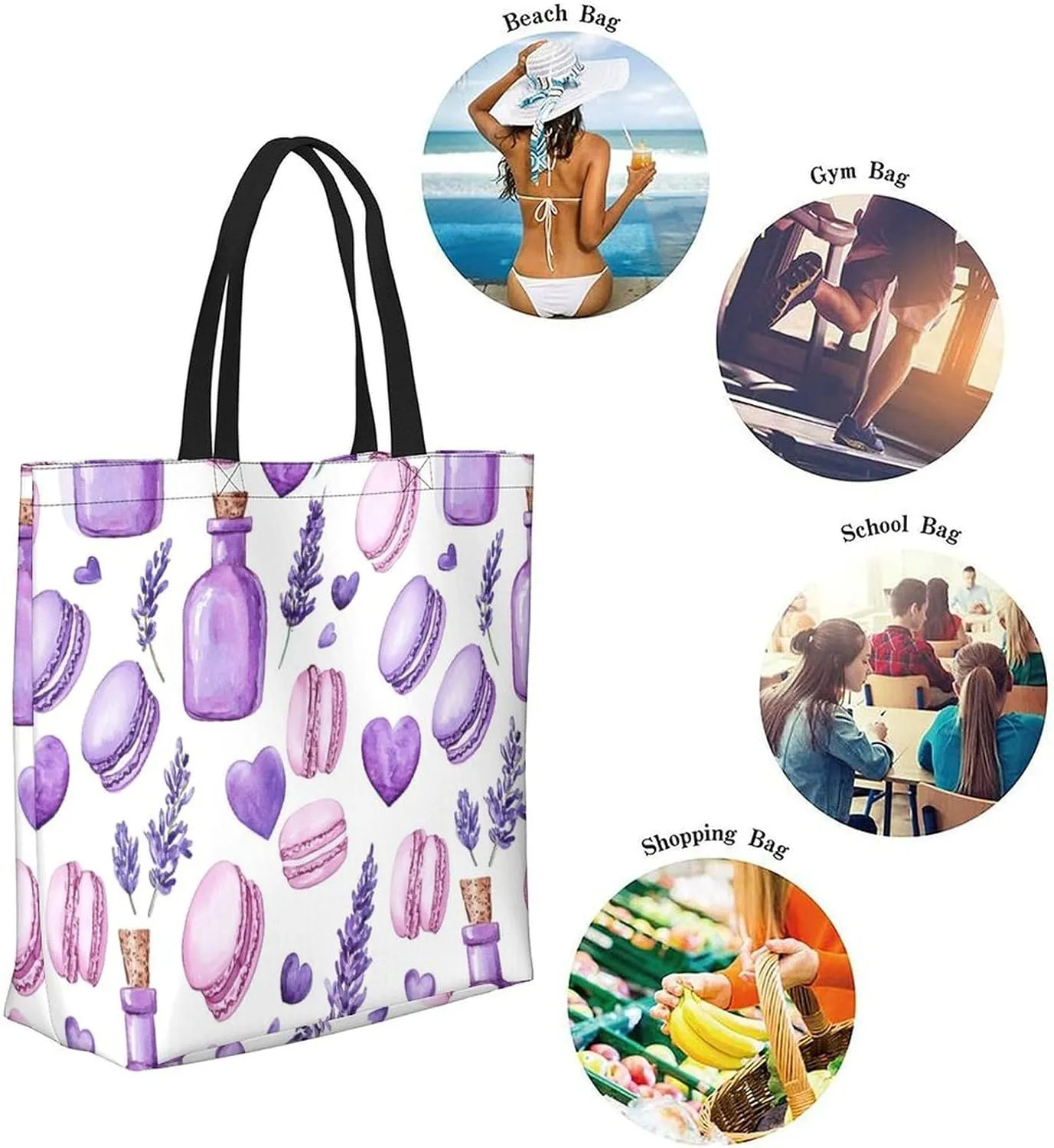 Canvas Tote Bag Large Women Casual Shoulder Bag Handbag Reusable Beach Shopping Grocery Bag For Outdoors