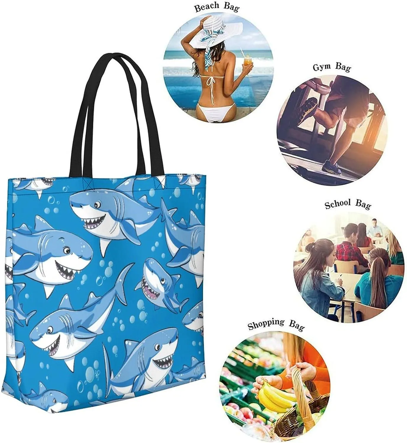 Canvas Tote Bag Large Women Casual Shoulder Bag Handbag Reusable Beach Shopping Grocery Bag For Outdoors