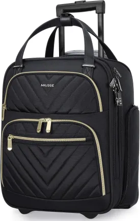 Carry-on Underseat 16-inch Luggage with Wheels, Softside Rolling Carry-on, Lightweight Travel Suitcase for Men Women, Personal Item Rolling Travel Bag