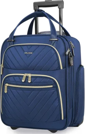 Carry-on Underseat 16-inch Luggage with Wheels, Softside Rolling Carry-on, Lightweight Travel Suitcase for Men Women, Personal Item Rolling Travel Bag