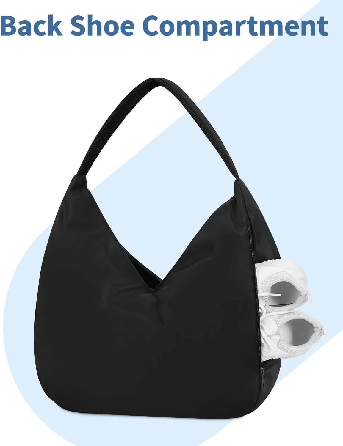 Ceneda Large Gym Bag for Women Sports Duffel Bag with Hidden Yoga Mat Holder & Shoe Compartment Workout Dance Tote Bag with Wet Pocket Overnight Weekender Bag (Black)