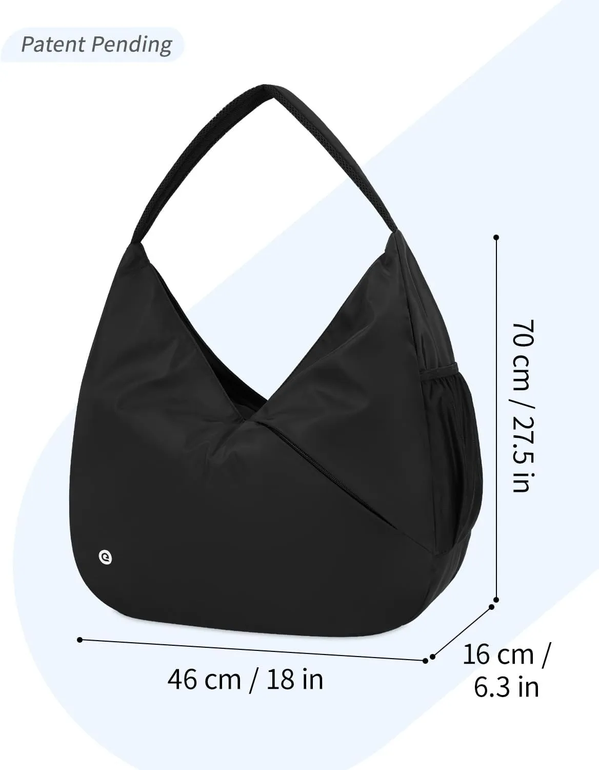 Ceneda Large Gym Bag for Women Sports Duffel Bag with Hidden Yoga Mat Holder & Shoe Compartment Workout Dance Tote Bag with Wet Pocket Overnight Weekender Bag (Black)