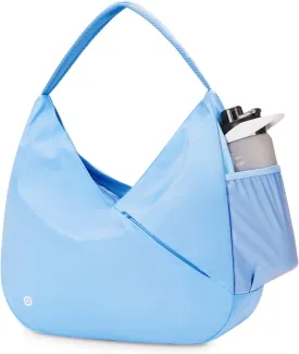 Ceneda Large Gym Bag for Women Sports Duffel Bag with Hidden Yoga Mat Holder & Shoe Compartment Workout Dance Tote Bag with Wet Pocket Overnight Weekender Bag for Travel Yoga (Light Blue)