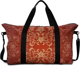 Classic Flower Textured Print Duffel Bag 22.24 x 6.3 x 13 Inches - Large Capacity Carry On Travel Bag with Adjustable Shoulder Strap - Lightweight Gym & Weekender Holdall for Men Women