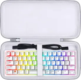 co2CREA Hard Travel Case Replacement for Razer Huntsman Mini 60% / Snpurdiri 60% / MageGee 60% Gaming Keyboard (Mercury White Case)