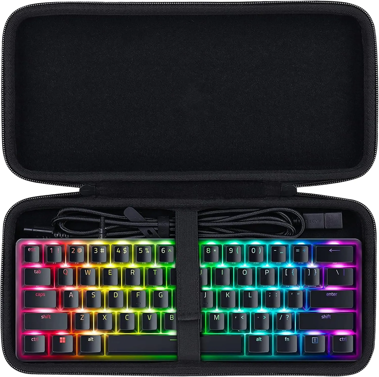 Co2CREA Hard Travel Case Replacement for Razer Huntsman Mini / Snpurdiri / MageGee Gaming Keyboard (Black)