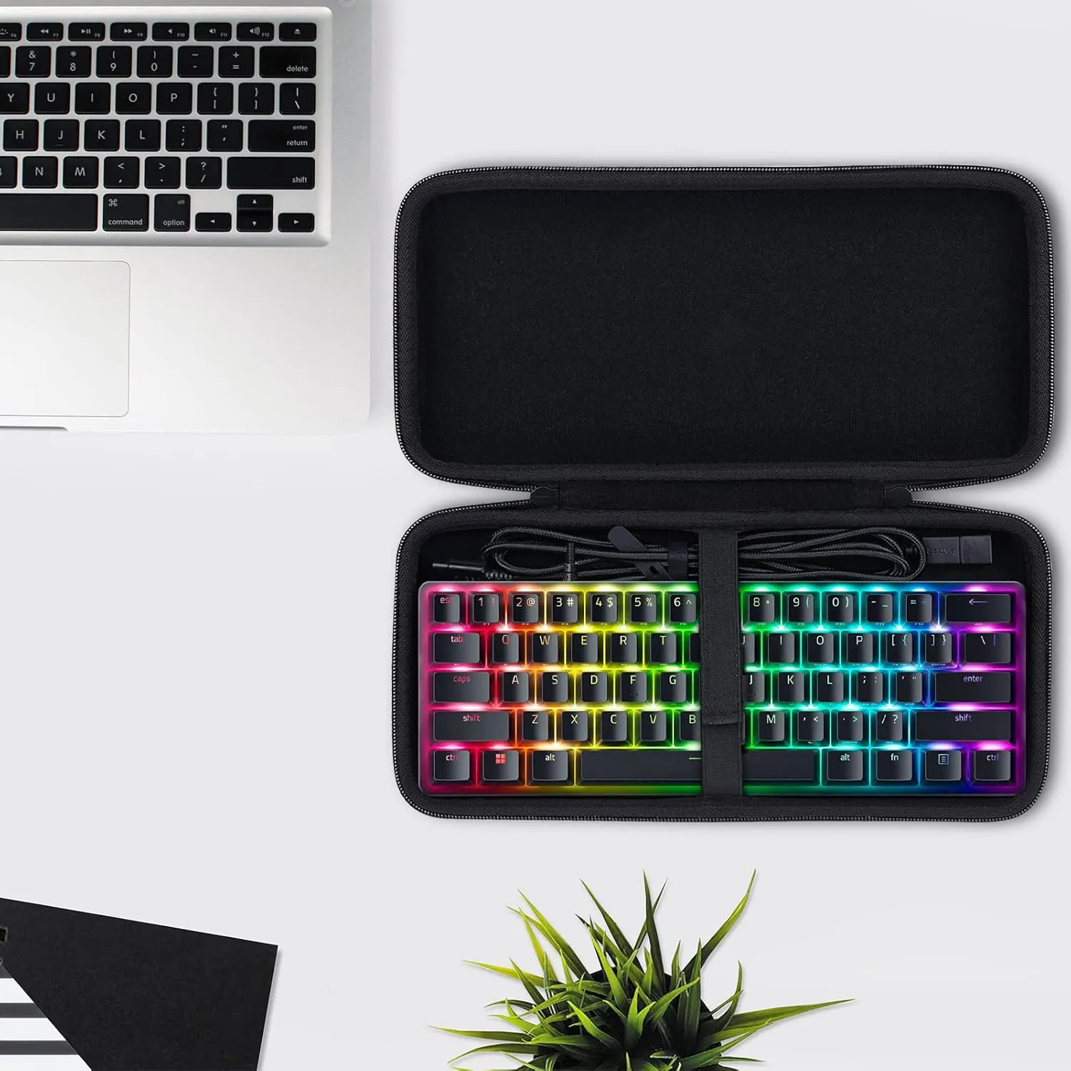 Co2CREA Hard Travel Case Replacement for Razer Huntsman Mini / Snpurdiri / MageGee Gaming Keyboard (Black)