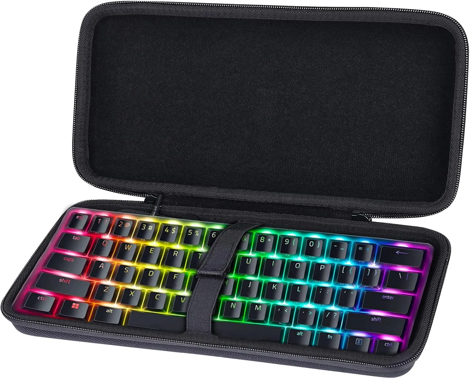 Co2CREA Hard Travel Case Replacement for Razer Huntsman Mini / Snpurdiri / MageGee Gaming Keyboard (Black)