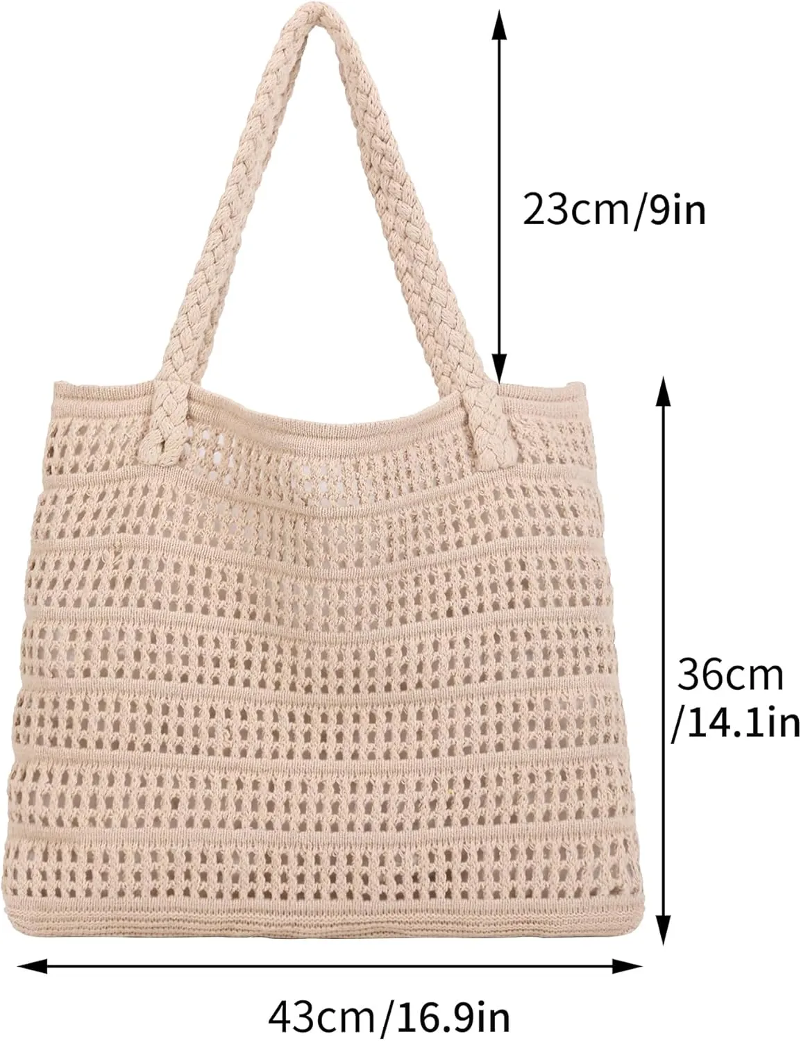 Crochet Bags for Women Summer Beach Tote Bag Large Capacity Shoulder Bag Aesthetic Hobo Bag Knit Bag Hippie Bag