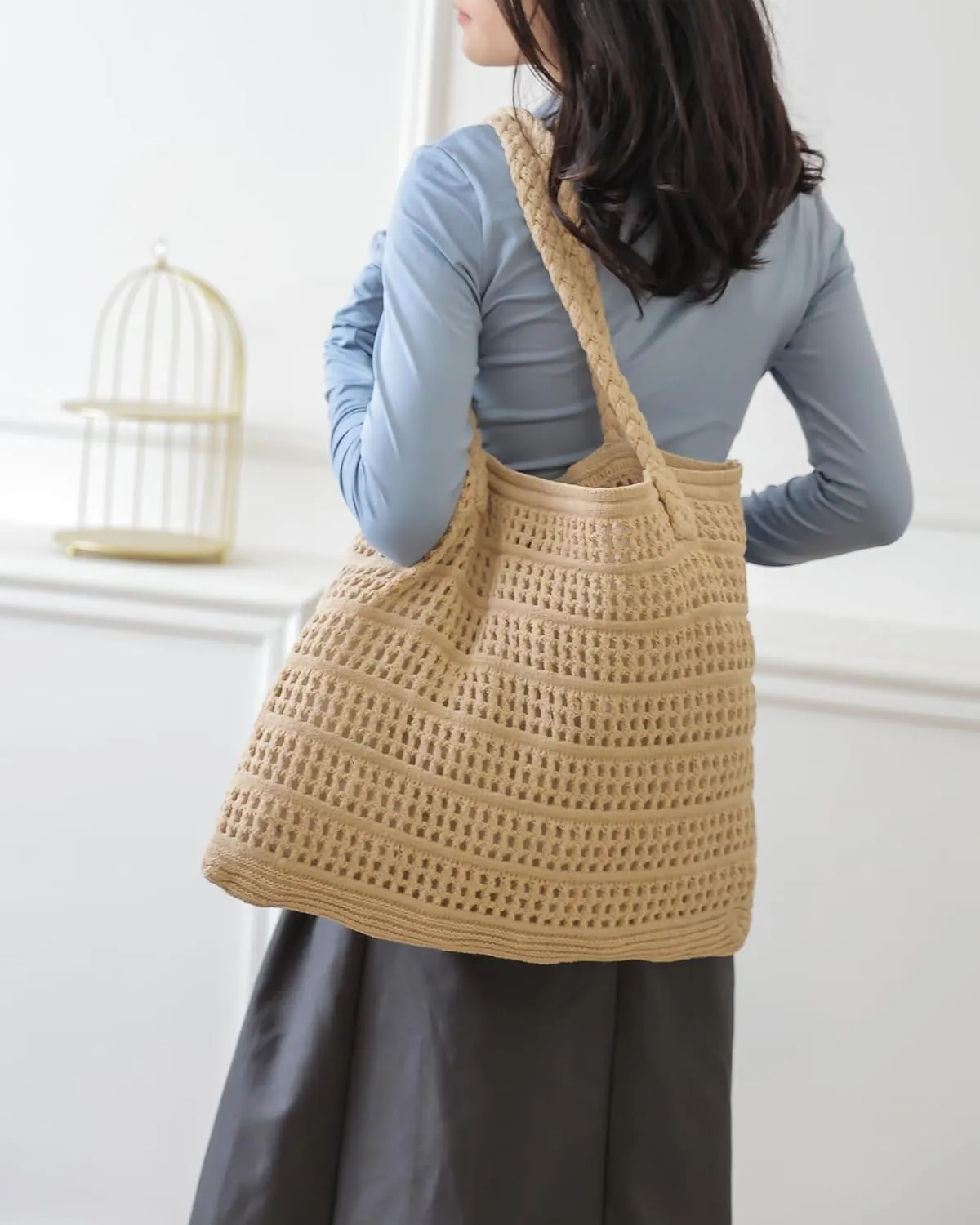 Crochet Bags for Women Summer Beach Tote Bag Large Capacity Shoulder Bag Aesthetic Hobo Bag Knit Bag Hippie Bag