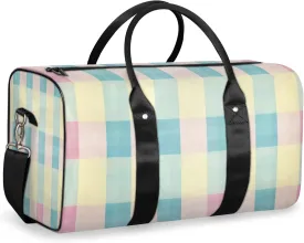 Cute Duffle Bag for Travel, Overnight Weekend Gym Carry On Luggage Bag, Buffalo Check Plaid Travel Duffel Bag for Men Women