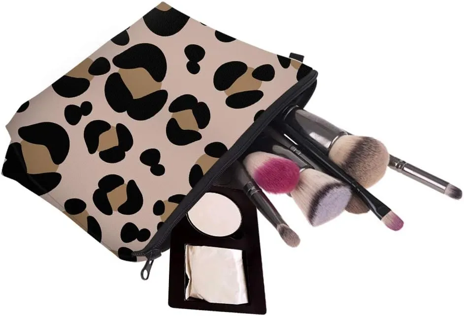 Cute Travel Makeup Bag Cosmetic Bag Small Pouch Gift for Women (Big Leopard)