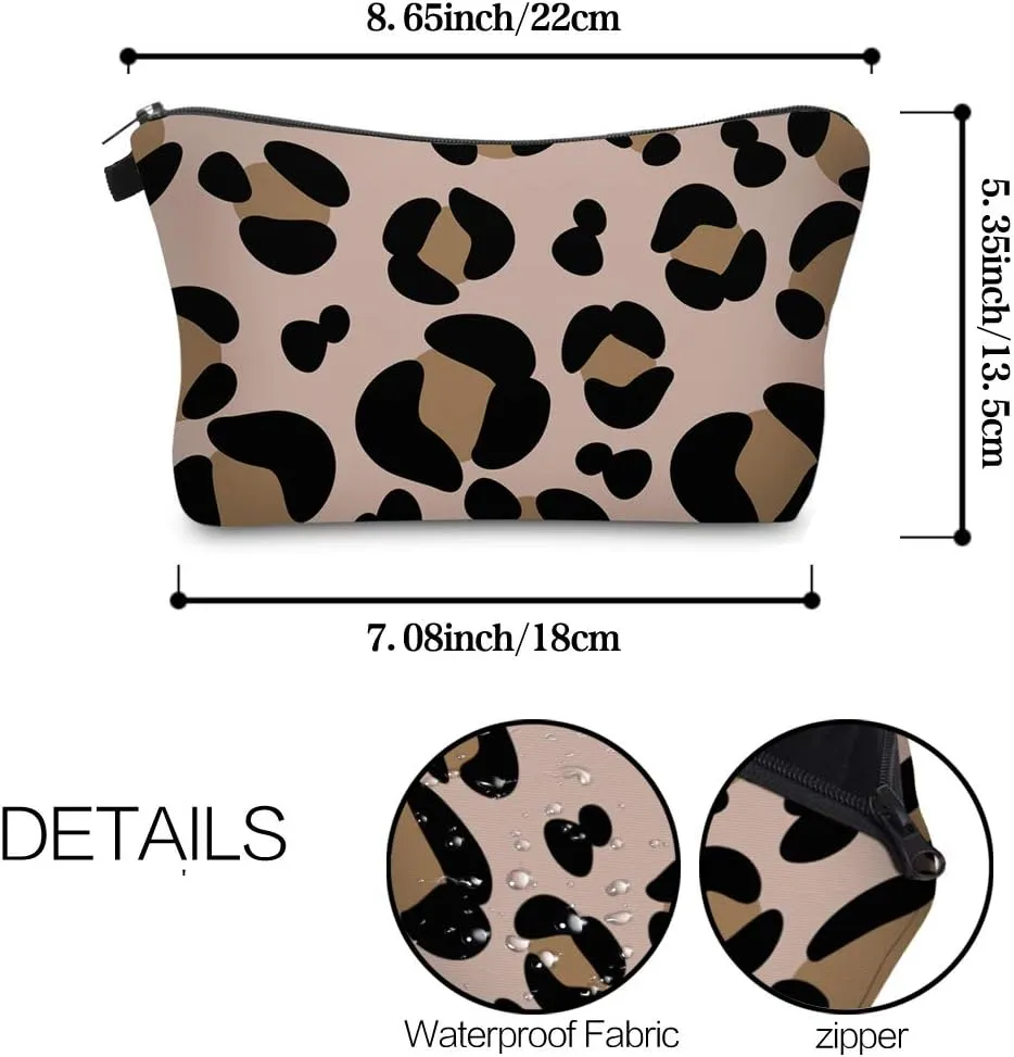 Cute Travel Makeup Bag Cosmetic Bag Small Pouch Gift for Women (Big Leopard)