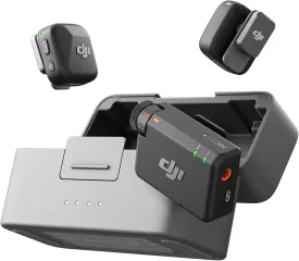 DJI Mic Mini (2 TX   1 RX   Charging Case), Wireless Microphone for iPhone/Camera/Android, Ultralight, Detail-Rich Audio, 48h Use, Noise Cancelling, Automatic Limiting, Vlog, Streaming