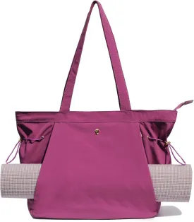 ESVAN Yoga Tote Bag for Women Shoulder Bags Drawstring for Office Workout Travel Carryall Pilates Gym and Beach