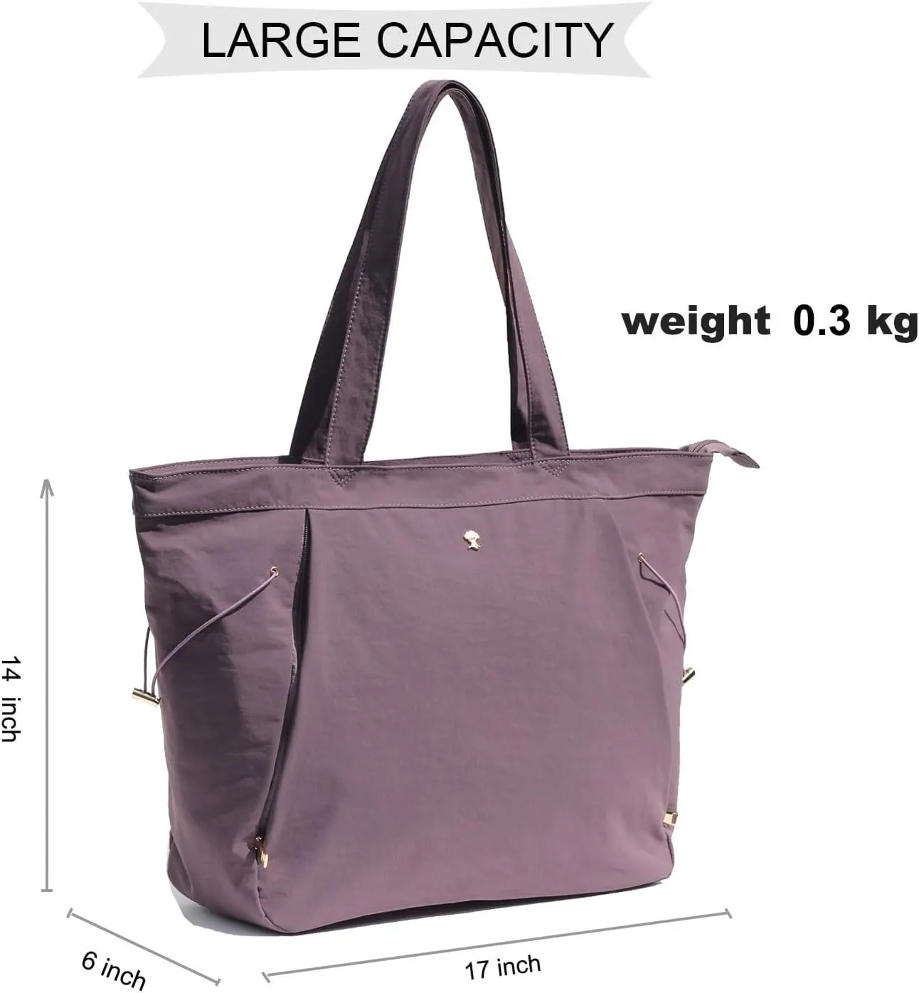 ESVAN Yoga Tote Bag for Women Shoulder Bags Drawstring for Office Workout Travel Carryall Pilates Gym and Beach