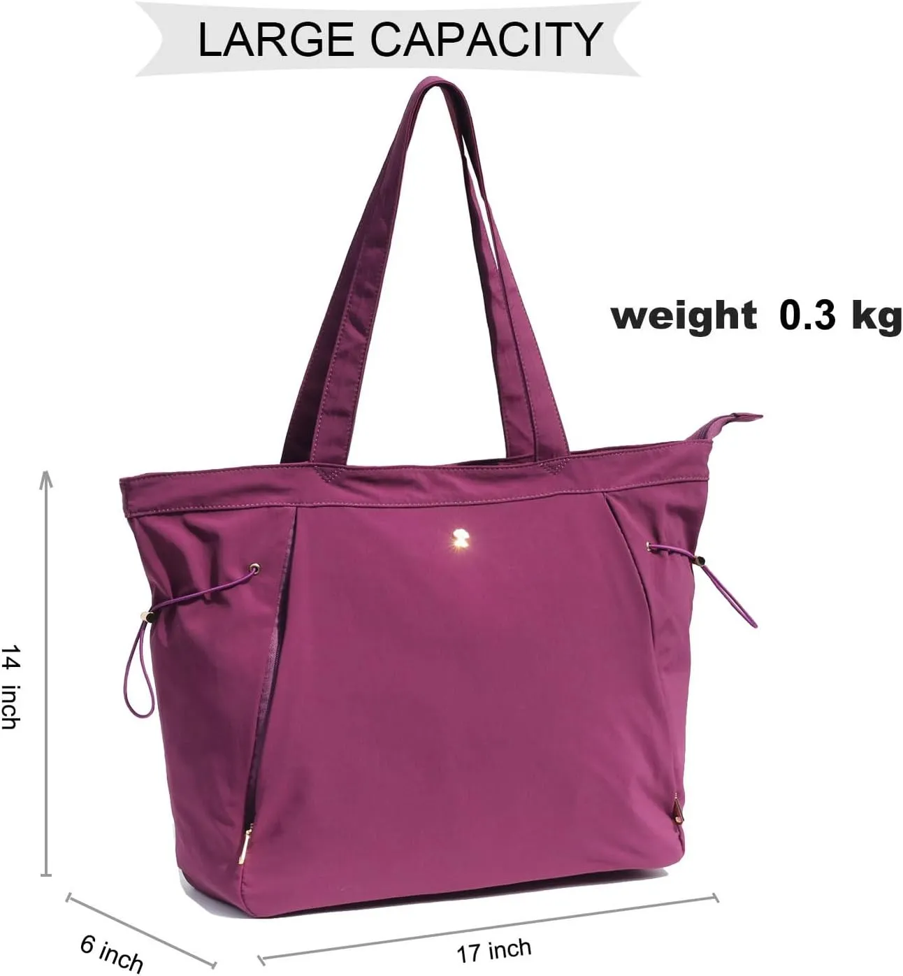 ESVAN Yoga Tote Bag for Women Shoulder Bags Drawstring for Office Workout Travel Carryall Pilates Gym and Beach