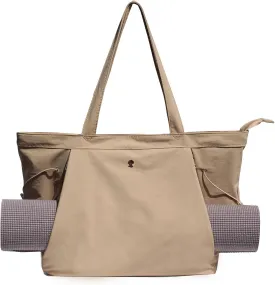 ESVAN Yoga Tote Bag for Women Shoulder Bags Drawstring for Office Workout Travel Carryall Pilates Gym and Beach