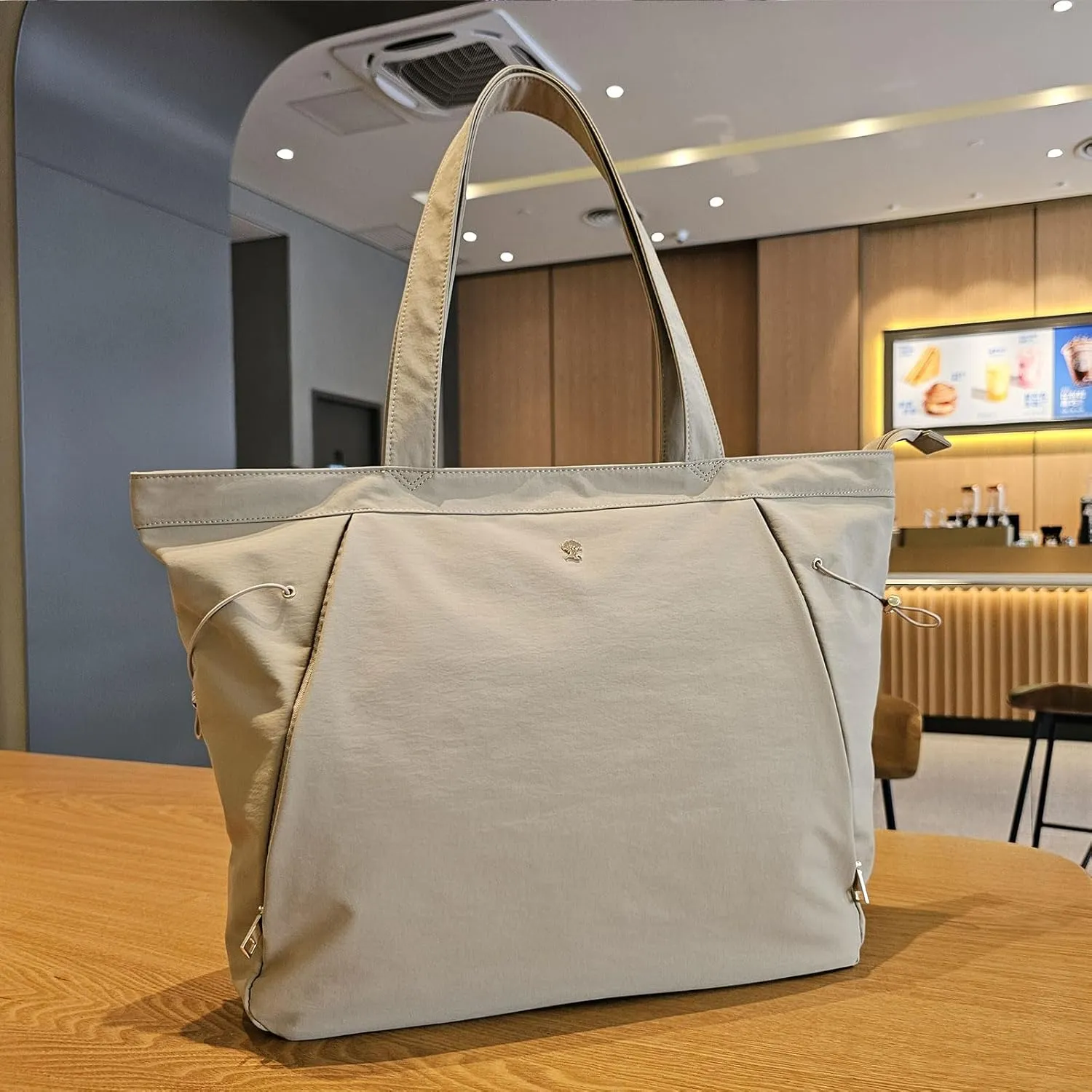 ESVAN Yoga Tote Bag for Women Shoulder Bags Drawstring for Office Workout Travel Carryall Pilates Gym and Beach