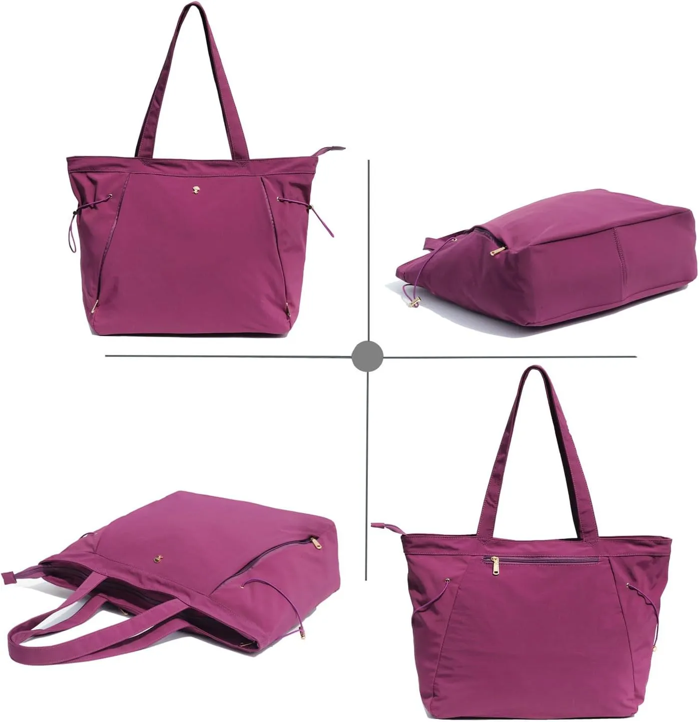 ESVAN Yoga Tote Bag for Women Shoulder Bags Drawstring for Office Workout Travel Carryall Pilates Gym and Beach