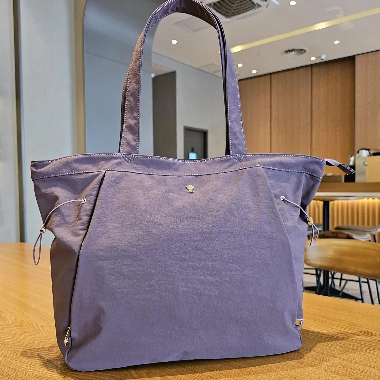ESVAN Yoga Tote Bag for Women Shoulder Bags Drawstring for Office Workout Travel Carryall Pilates Gym and Beach