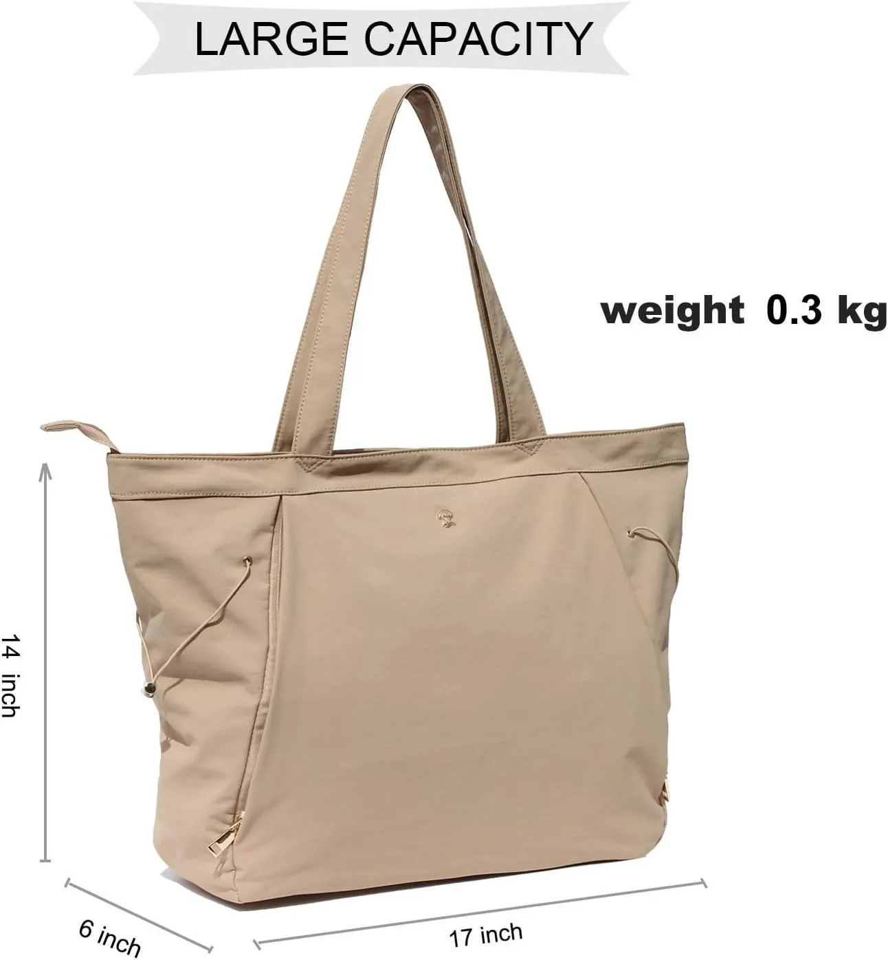 ESVAN Yoga Tote Bag for Women Shoulder Bags Drawstring for Office Workout Travel Carryall Pilates Gym and Beach