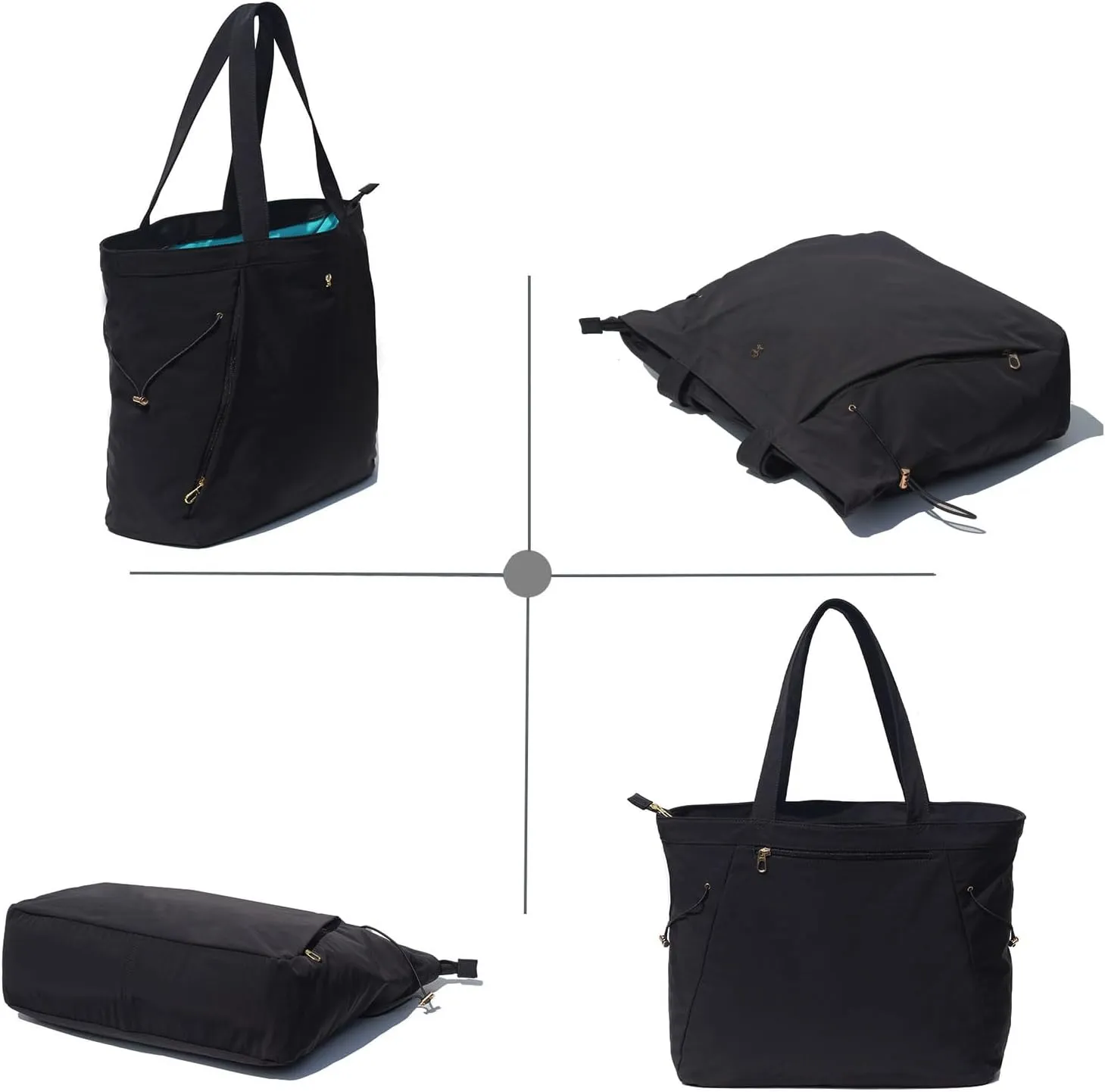ESVAN Yoga Tote Bag for Women Shoulder Bags Drawstring for Office Workout Travel Carryall Pilates Gym and Beach