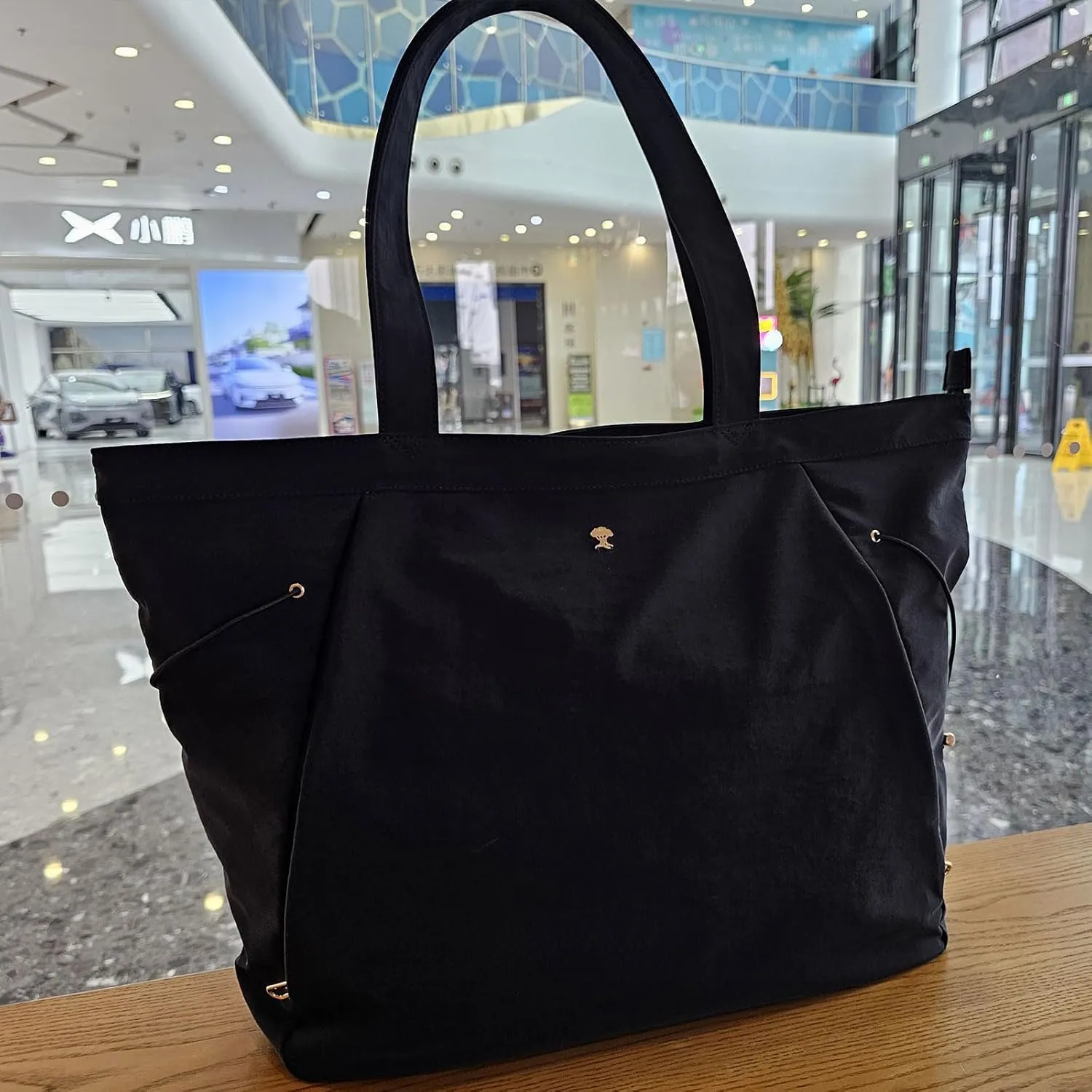 ESVAN Yoga Tote Bag for Women Shoulder Bags Drawstring for Office Workout Travel Carryall Pilates Gym and Beach