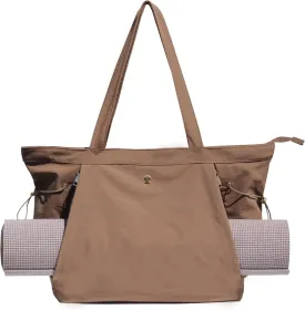 ESVAN Yoga Tote Bag for Women Shoulder Bags Drawstring for Office Workout Travel Carryall Pilates Gym and Beach