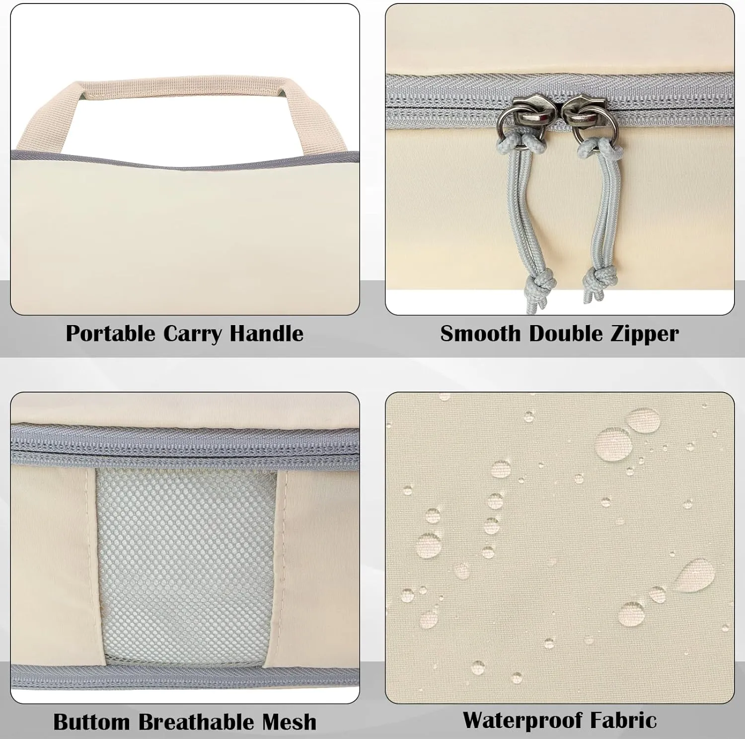 Extra Large Compression Packing Cubes for Travel, 2 Set Compression Bags Travel Cubes for Packing Suitcase Luggage Organizer, Beige