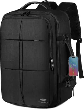 Extra Large Travel Backpack, 55L Carry On Backpack Flight Approved with USB Charging Port, Expandable Waterproof Business Luggage Casual Bag Fits 18.4 Inch Laptops, Travel Gifts for Men Women