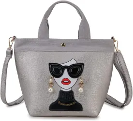 Funky Lady Face Purse for Women Casual Shopping Bag Top Handle Satchel Handbags Pu Leather Shoulder Bag Totes