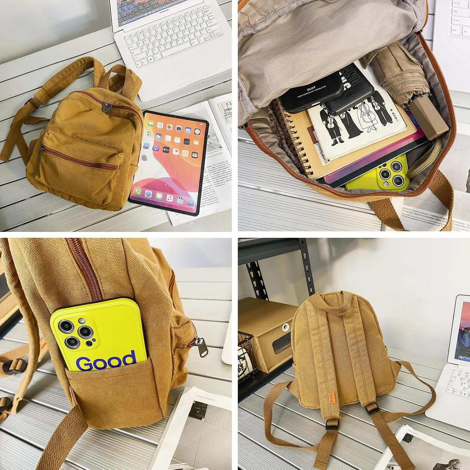 Girls Cute Mini Backpack Purse for Women & Kids - Aesthetic Bookbag in Brown