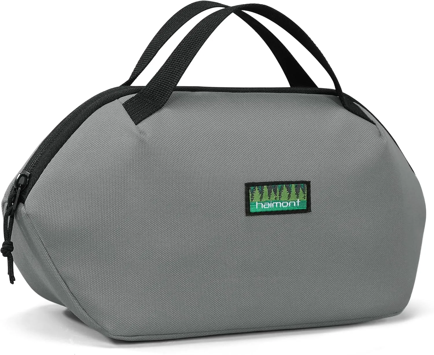 Haimont Freezable Small Lunch Cooler Bag, Mini Reuse Snack Freezer Bags for Office Airplane, Foldable Insulated Coolers to-Go Food Containers with Zip Closure, Gray