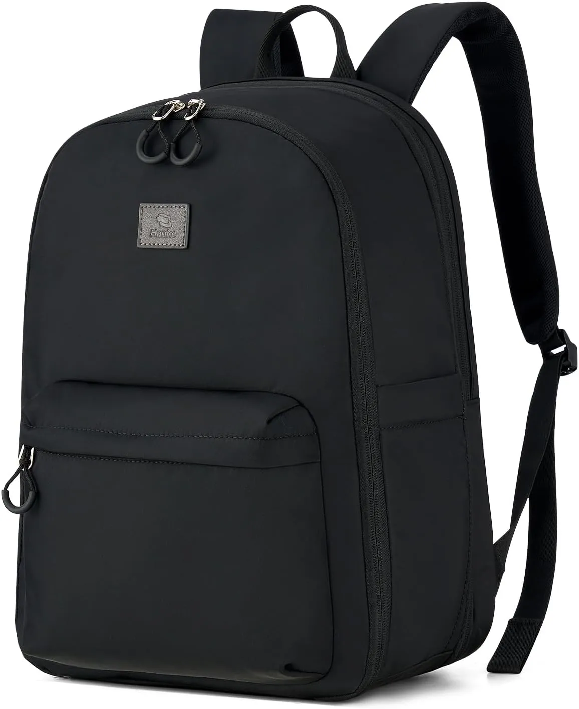Hanke 18 Inch Expandable Travel Backpack for Women, Personal Item Backpack Work Backpack Woman Men Casual Daypack Backpacks Carry On Bag Backpacks for Airline Approved(Black)