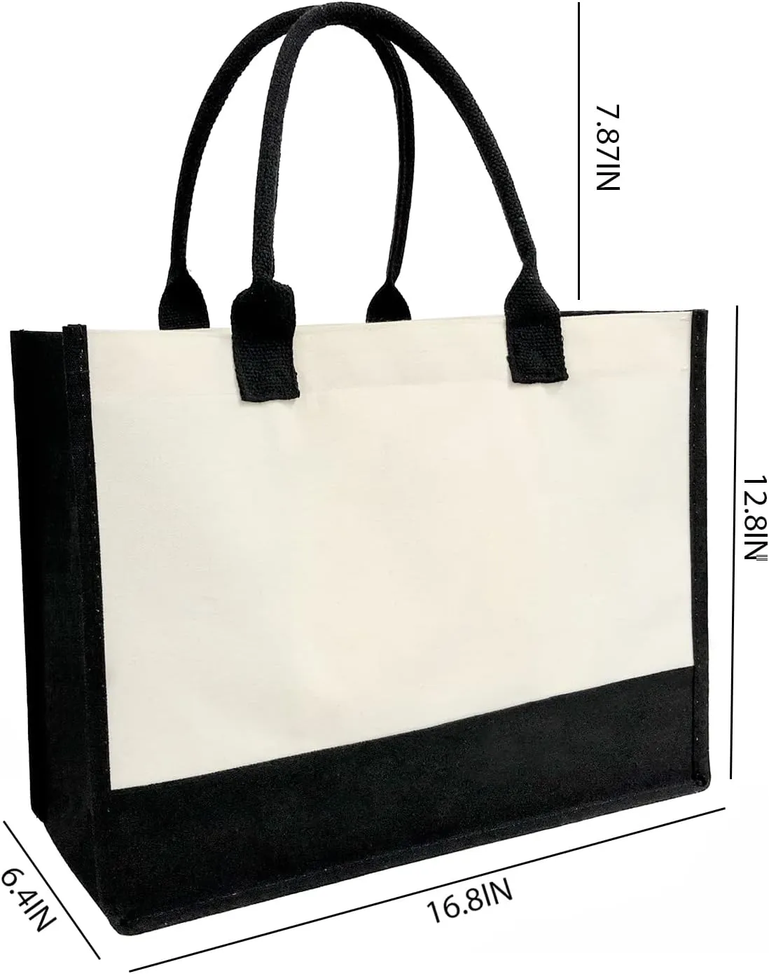 Initial Canvas Beach Tote Bag with Printed letter,Personalized Gifts for Women,Mom,Friends,Teachers and Bridesmaids