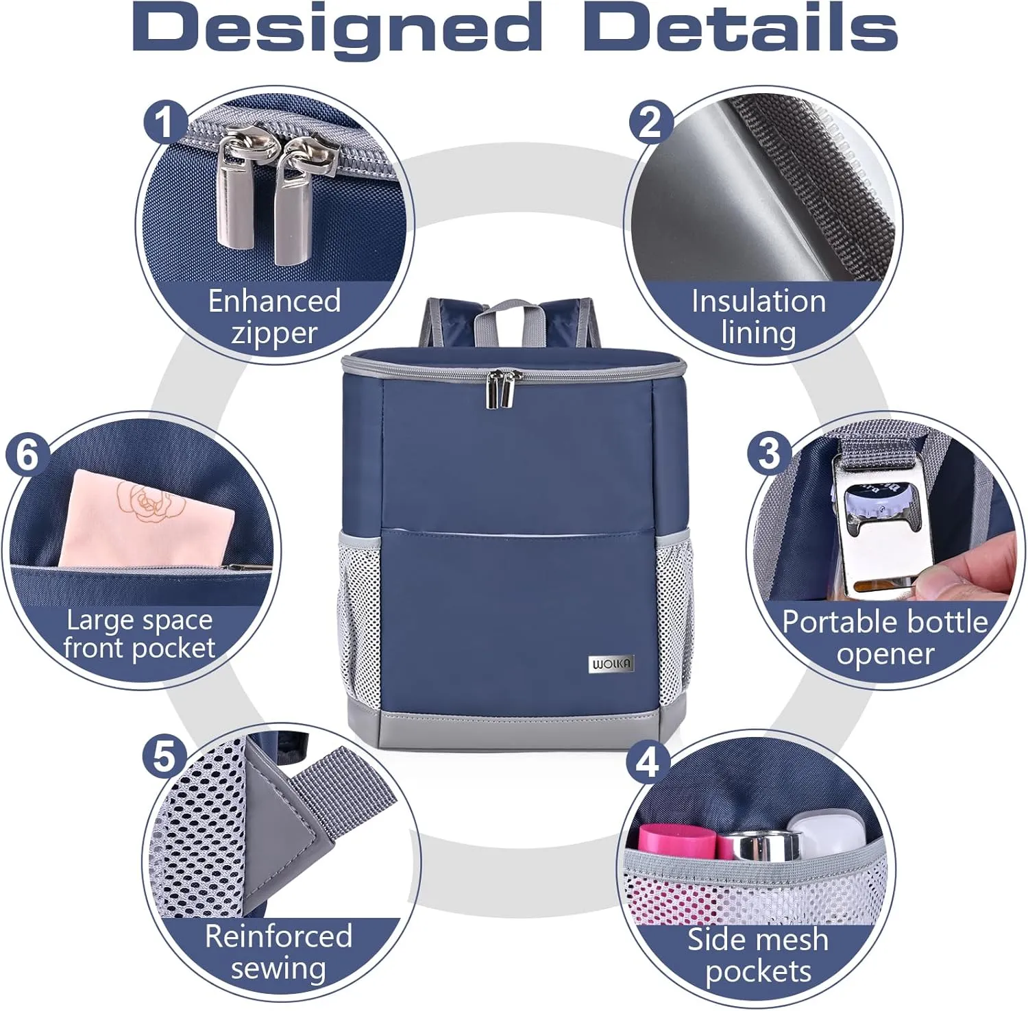 Insulated Cooler Backpack Outdoor - Leak Proof Backpack Cooler 30 Cans, Waterproof Lightweight Cooler Bag for 12h Hot/Cold Retention - Soft Cooler for Travel, Camping, Beach, Lunch