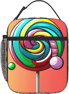 Insulated Lunch Bag Lollipop Lunch Box for Women Men Reusable Leakproof Lunch Cooler Tote Bag for Picnic Work