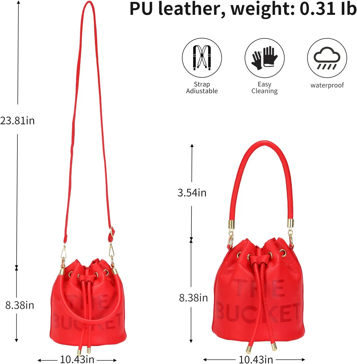 JQAliMOVV Mini Leather Bucket Bags for Women Drawstring Bucket Purse Crossbody Handbags Hobo Bag