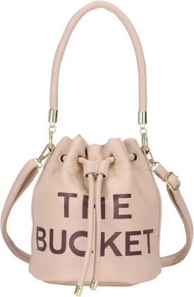 JQAliMOVV Mini Leather Bucket Bags for Women Drawstring Bucket Purse Crossbody Handbags Hobo Bag